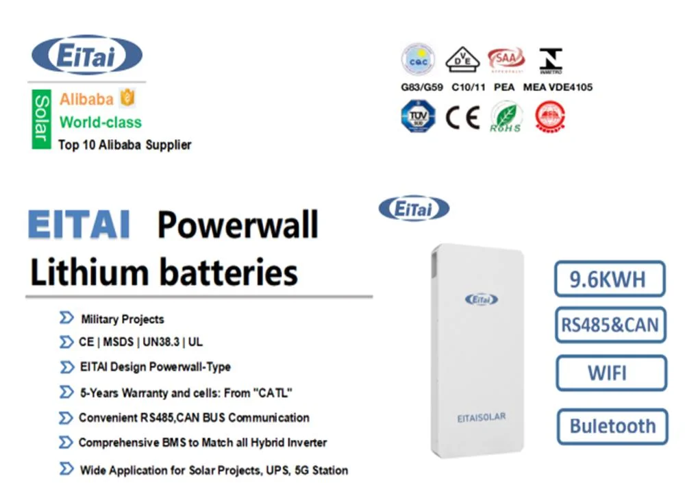 Eitai Bateria Solar Deep Cycle Powerwall 10.2kwh Lithium Ion Battery Pack 51.2V 48V 200ah LiFePO4 Battery for Home