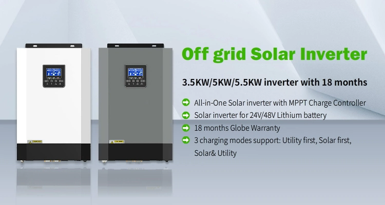 All in One Hybrid off Grid Solar Power Inverter 5500W 24VDC 110A MPPT Charger 500VDC PV